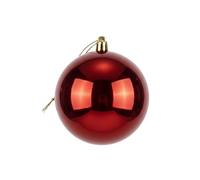 Grande Boule de Noël Rouge foncé de 25 cm en PVC incassable avec Finition Brillante - Décorations festives à Suspendre pour Sapin de Noël - Décoration Ronde pour décoration d'intérieur de Vacances