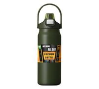 Grande bouteille d'eau de sport - Pichet d'hydratation en acier inoxydable | Tasse de voyage isotherme de 1500 ml avec poignée et paille, bouteille étanche pour l'entraînement physique, l'utilisation