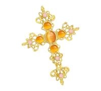 Grande broche croisée en strass pour événement, usage quotidien, matériaux en alliage, épingle à vêtements, attache sécurisée, accessoire élégant, taille unique, Comme décrit