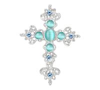 Grande broche croisée en strass pour événement, usage quotidien, matériaux en alliage, épingle à vêtements, attache sécurisée, accessoire de mariage, taille unique, Comme décrit