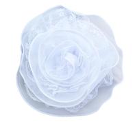 Grande broche élégante en dentelle avec bords en dentelle - Épingle à fleurs en tissu tendance avec bords en dentelle - Épinglette de revers en tissu, taille unique, Comme décrit