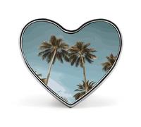 Grande broche en alliage d'aluminium avec palmiers tropicaux en forme de cœur, broche tendance exquise pour robe, chapeau, sac, costume, cravate, accessoires de mariage, bijoux, cadeau, épinglettes en