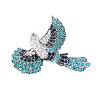 Grande broche en forme de colibri incrustée de strass colorés, bijou polyvalent pour célébrations, bal de fin d'année, bijoux de déclaration, taille unique, Comme décrit