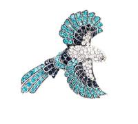 Grande broche en forme de colibri incrustée de strass colorés - Bijoux polyvalents pour célébrations, bal de fin d'année, accessoires de bal de fin d'année, taille unique, Comme décrit