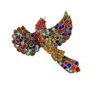 Grande broche en forme de colibri incrustée de strass colorés, bijoux polyvalents pour célébrations, bal de fin d'année, épingle à oiseau colorée, taille unique, Comme décrit