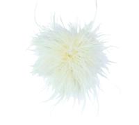Grande broche en forme de fleur en plumes délicates - Style floral surdimensionné - Épinglettes pour châle - Accessoires de vêtements, Métal, Pas de pierre précieuse