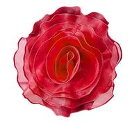 Grande broche en forme de rose pour femme faite à la main en tissu - Épingle à revers - Bijou tendance - Badge - Accessoires de manteau - Broche faite à la main, Small, Comme décrit