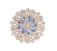 Grande broche en forme de tournesol en cristal avec strass étincelants - Broche vintage florale en strass pour bouquet de fleurs - Broche rose flocon de neige - Broche pour robe de mariée - Bijoux