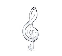 Grande Broche Épingle Note De Musique Clé De Sol Classique Pour Femme Musicienne Adolescente Professeur Étudiant En Argent Sterling .925