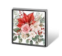 Grande broche et épingles à poinsettia rouges et roses - Unisexe - Léger - Pour vêtements, châle, chapeau