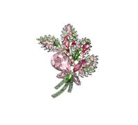 Grande broche pour femme en cristal avec strass violet lavande en forme de feuille extra large pour robes, écharpes, décoration pour maman