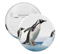 Grande broche ronde en fer blanc en forme de pingouin - Convient pour les enseignants, les infirmières, les médecins, le personnel, les cadeaux de fête, 1Pcs, Plastique, Plastiques