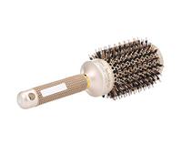 Grande brosse à cheveux ronde pour brushing, poils en nylon antistatiques, barillet en céramique doré, légère et ergonomique, 26 cm, pour salon et usage domestique