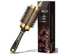 Grande brosse ronde pour brushing, brosses à cheveux rondes en aluminium pour femme, brosse à rouleau pour séchage et coiffage, dorée, brosse à cheveux pour cheveux bouclés et raides - Corps de 5,1