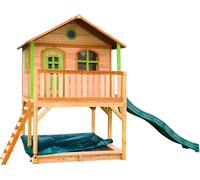 Grande cabane avec bac à sable marron TU