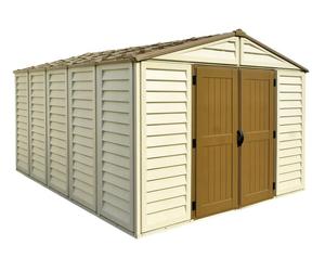 Grande cabane de jardin plastique Duramax WoodBridge Plus 3,2x4 m