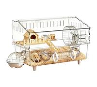 Grande cage à hamster | 45 x 30 x 34,5 cm Habitat pour petits animaux détachable | Cage pour Hamster Acrylique - Pour une utilisation à l'intérieur comme à l'extérieur, pour les jeux, les voyages et à