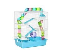 PawHut Grande Cage pour Hamsters Cage pour Rongeur 5 Niveaux avec Tunnels Abreuvoir Roue maisonnette échelles dim. 59L x 36l x 69H cm