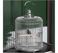 Grande Cage à Oiseaux, Cages à Oiseaux Cage for Animaux Rondes Nichoir en Acier Inoxydable Suspendu Transporteur(32cm/12.5in)