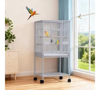 Grande Cage à Oiseaux De 104 cm, Cage à Perroquets avec roulettes, Supports De Rangement, Mangeoires, Plateau Coulissant, Cage à Oiseaux Suspendue pour Perruches, Conures, Calopsittes, Cacatoès