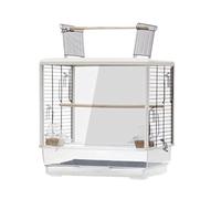 Grande cage à oiseaux décorative transparente - Cage de transport d'oiseaux de luxe carrée pour plusieurs petits oiseaux - Facile à transporter