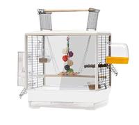 Grande cage à oiseaux décorative transparente - Cage de transport d'oiseaux de luxe carrée pour plusieurs petits oiseaux - Facile à transporter