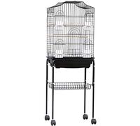 Grande cage à oiseaux en fer avec support et roulettes pour oiseaux, matériau respectueux de l'environnement, convient pour perroquets et perruches