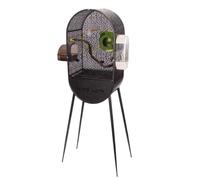Grande Cage À Oiseaux for Perroquets Et Perruches avec Support for Perruches Et Calopsittes(Black)