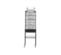 VEVOR Cage Oiseau 45,7 x 35,5 x 151 cm, Grande Cage Oiseaux en Métal avec Support Roulant, Plateau Détachable, Perchoirs, Mangeoires, Jouet, pour Oiseaux d'amour, Perroquets, Perruches, Calopsittes