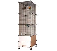 Grande cage à oiseaux pour perroquets - Convient pour calopsittes, gris africain, quaker, amazone, perruches solaires et joues vertes - Design robuste pour une vie confortable