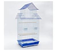 Grande cage à oiseaux solide en acier inoxydable plaqué acier inoxydable - Cage à oiseaux peinte en fer forgé - Convient pour les canaris, les pigeons - Pour inséparables, pinsons, perroquets - Taille