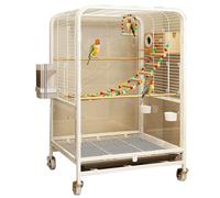 Grande Cage à Oiseaux sur Pied en Acier Forgé, Cage Perroquet, Gris du Gabon, Perruches, Pigeons, Perroquets, Cage à Oiseaux avec Support