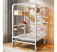 Grande cage à oiseaux transparente avec accessoires pour petits tournesols, oiseaux à gorge indigo, munias, grives, etc. (Noir)