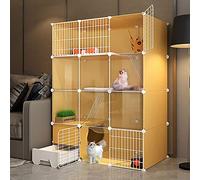 Grande Cage de Chat - Chat Play Pend Metal filable Fil intérieur bricolds Cage Cage Chat Cage avec bac à litière de Chat FANDIAO