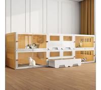 Grande Cage de Chat reproductrice, enclos de Chat, chenils de Chat, Plate-Forme épaissie, litière de Chats indépendants, Reproduction Pratique (210x45x70cm) YYuan