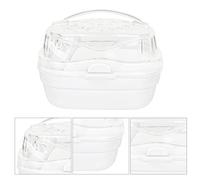 Grande Cage de Porte-Avions de Hamster, Cage Portable Respirante, Porte-Avions pour Hamster Hemdhog Nain avec Nain Sortant Voyage Facile à Transporter (White)