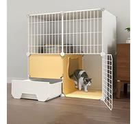 Grande cage d'intérieur amovible pour chat avec litière, parc à 2/3 niveaux en métal pour 1 à 3 chats, enclos d'exercice pour animaux de compagnie, noir, parfait pour les petits animaux