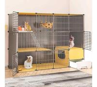 Grande Cage d'intérieur pour Chat avec bac à litière, enclos pour Chat pour l'intérieur, enclos intérieur pour Chaton avec Toit, Design Transparent, Super Porteur, Facile à Assembler et déta