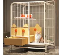 Grande cage d'intérieur pour chat avec litière pour 2 chats, déflecteur haut pour éviter les éclaboussures, clôture en métal, montage facile pour animaux de compagnie de petite et moyenne taille