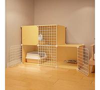 Grande cage d'intérieur pour chat - Cage de jeu pour petits animaux, chatons et chiots - Niche polyvalente pour faire de l'exercice et jouer en toute sécurité