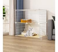 Grande Cage D'Intérieur pour Chat, Cage Portable pour Cochon d'Inde, Cage Pliable pour Animaux De Compagnie, Cage pour Chats, Grand Lieu d'exercice Idéal pour 1 À 2 Chats (75 X 49 X 70 Cm)