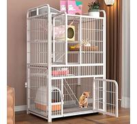 Grande Cage D'Intérieur pour Chat, Cage pour Furet, Enclos Extérieur pour Chat, Utilisation À Long Terme pour Lapin, Cochon d'Inde, Chinchilla, Poêle Anti-Fuite Amovible, Facile À Nettoyer (Blanc 80