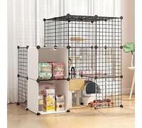 Grande cage d'intérieur pour chat - Parc à chat à monter soi-même, enclos extérieur détachable pour petits animaux, clôture pour chat - Grand espace d'exercice idéal pour 1 à 3 chats, 111 x 75 x 110