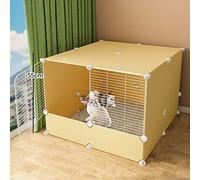 Grande cage d'intérieur pour chat - Parc pour petits animaux comme les lapins, hérissons, cochons d'Inde avec porte - 75 x 75 x 54 cm