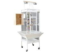 Grande Cage d'oiseau de Perruche Solide Cage en métal résistant à la Rouille avec Support d'échelle et Plateau inférieur pour Les pochets Parkets à Feuilles d'écoute Perche Birdcage