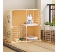 Grande Cage for Chat avec hamac et Niche, enclos extérieur for Chats d'intérieur, spacieuse Villa for 1 à 2 Chats, Espace d'exercice idéal, 75 x 39 x 73 cm