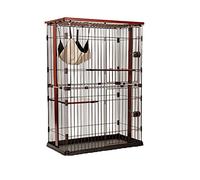 Grande Cage for Chat, Cadre en Bois Massif, Cage for Chat, chenil, Parc Animaux de Compagnie, enclos en Fil métallique(84x54x118CM)