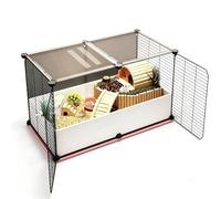 Grande Cage Hamster avec Bac Profond 16 Cm Et Partie Transparente | Grand Espace, Large Porte Frontale, Aménagement Libre, Habitat Hamster Spacieux, Nettoyage Facile(Black,71x36x36cm)