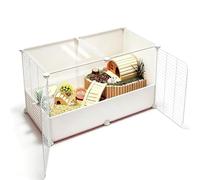 Grande Cage Hamster avec Bac Profond 16 Cm Et Partie Transparente | Grand Espace, Large Porte Frontale, Aménagement Libre, Habitat Hamster Spacieux, Nettoyage Facile(White,71x36x36cm)