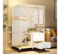 Grande Cage intérieure pour Chat, clôture pour Animaux de Compagnie, clôture pour Chiot, clôture pour Chat DIY, Maison pour Chat en Fil Amovible pour 1-2 Chats ()